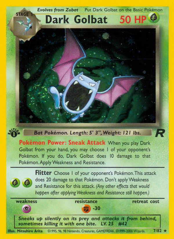 Dark Golbat 7/82 Rare Holo | Team Rocket | Pokemon Card