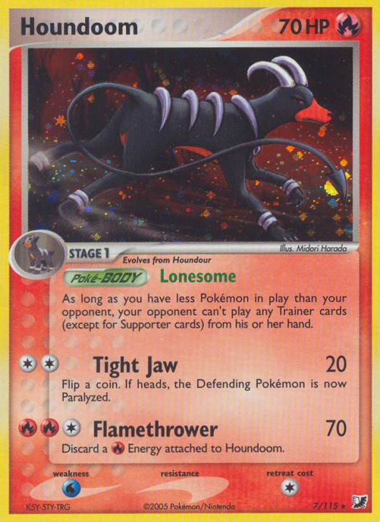 Houndoom 7/115 Rare Holo | Unseen Forces | Pokemon Card
