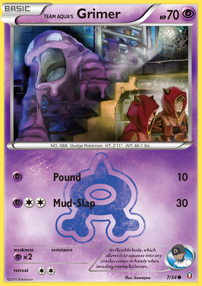 Team Aqua's Grimer 7/34 Common | Double Crisis | Pokemon Card