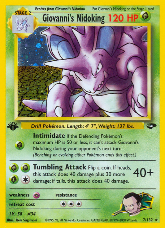 Giovanni's Nidoking 7/132 Rare Holo | Gym Challenge | Pokemon Card