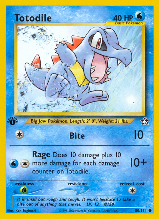 Totodile 80/111 Common | Neo Genesis | Pokemon Card