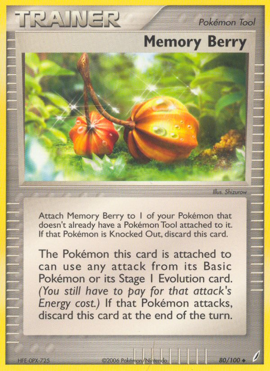 Memory Berry 80/100 Uncommon | Crystal Guardians | Pokemon Card