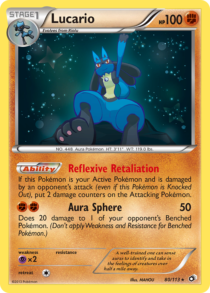 Lucario 80/113 Rare Holo | Legendary Treasures | Pokemon Card
