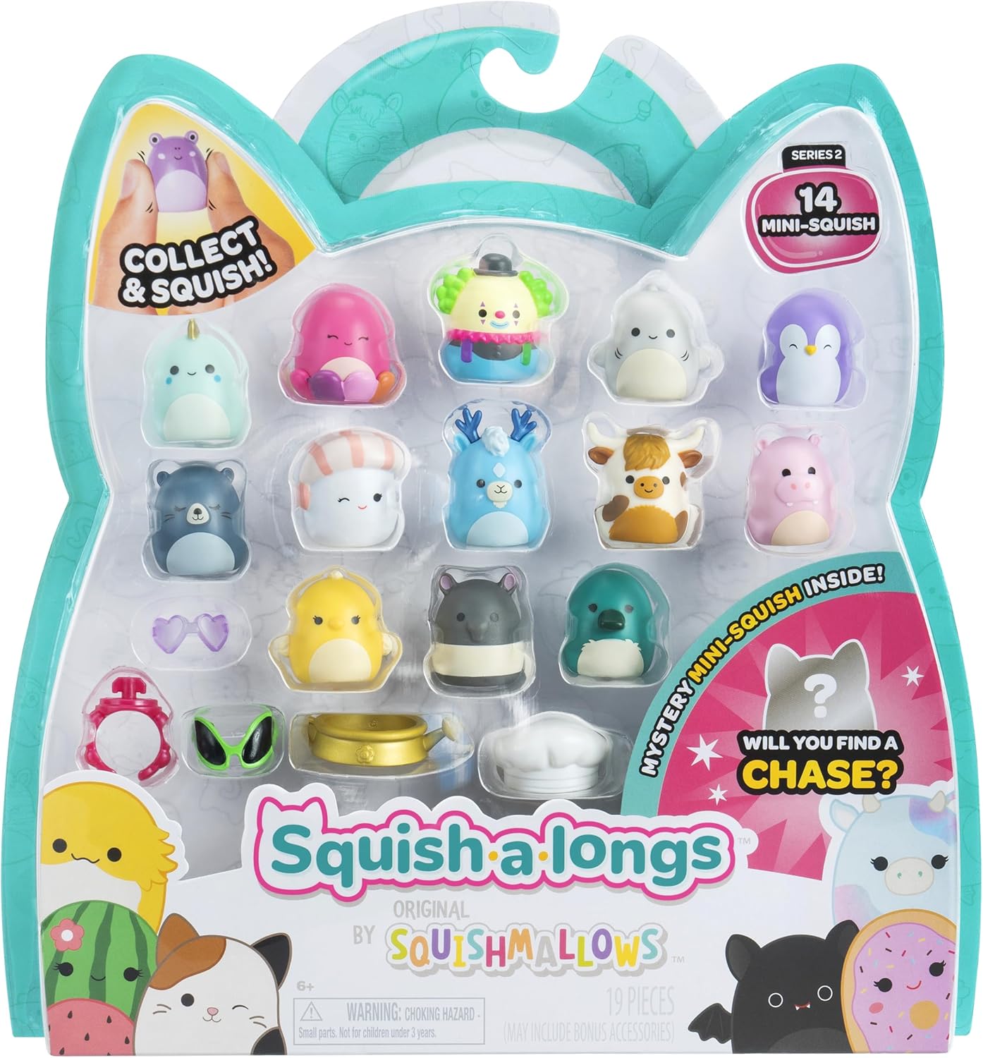 14 Pack - Squish-A-Longs Series 2 (A) Elle Purple Penguin Squishmallow Toys