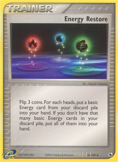Energy Restore 81/109 Uncommon | Ruby & Sapphire | Pokemon Card