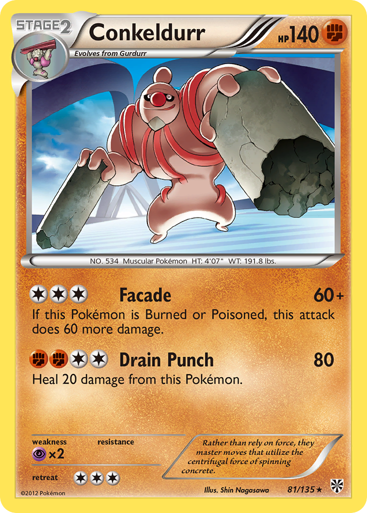 Conkeldurr 81/135 Rare | Plasma Storm | Pokemon Card