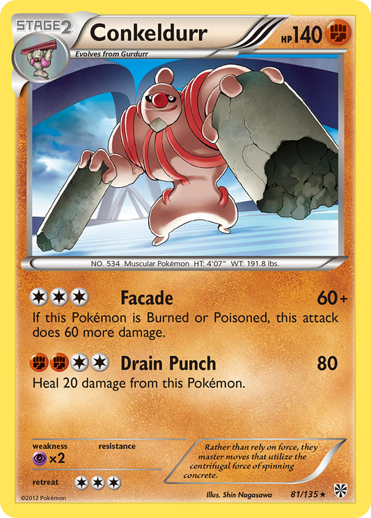 Conkeldurr 81/135 Rare | Plasma Storm | Pokemon Card