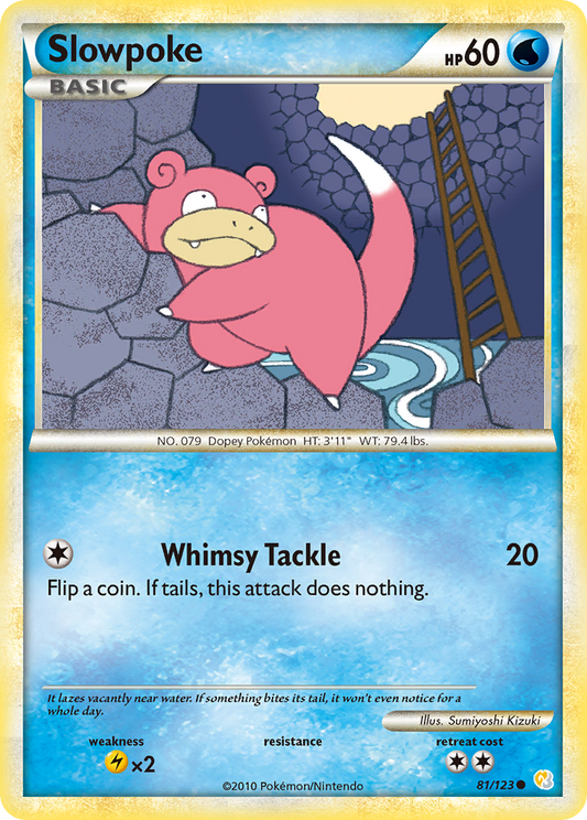 Slowpoke 81/123 Common | HeartGold & SoulSilver | Pokemon Card