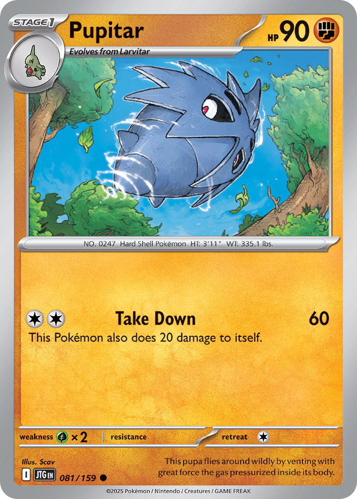 Pupitar 81/159 Common | Journey Together | Pokemon Card