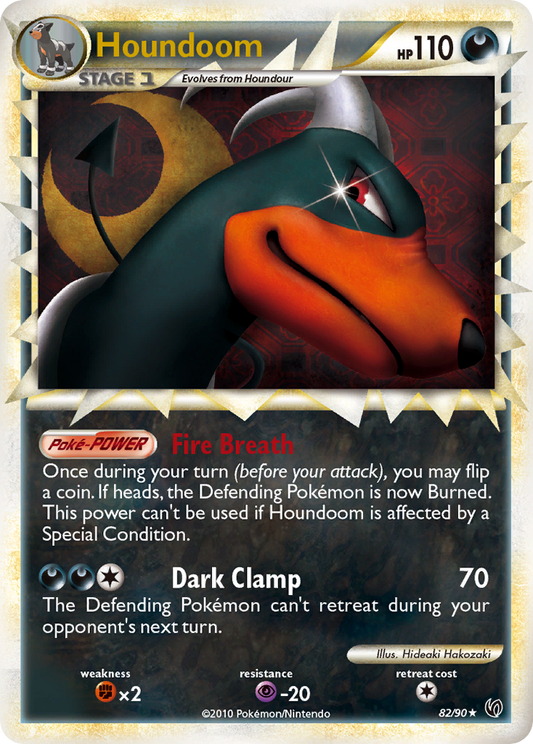 Houndoom 82/90 Rare Prime | HS—Undaunted | Pokemon Card
