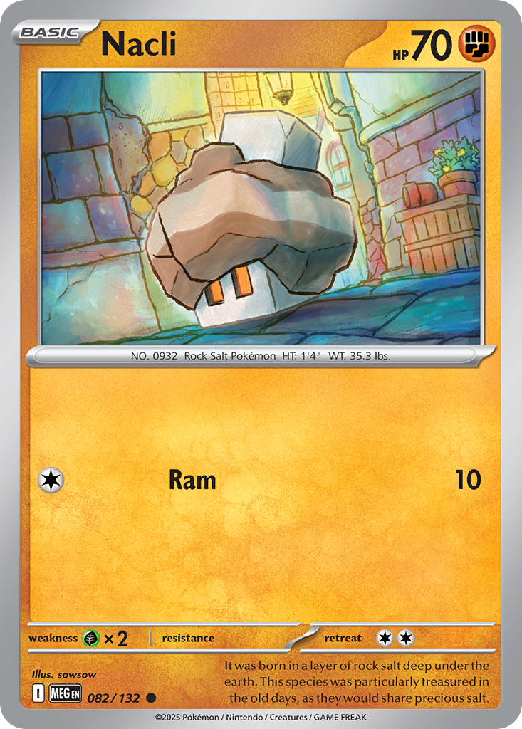 Nacli 82/132 Common | Mega Evolution | Pokemon Card Brickheads Collectables Nacli 82/132 Common | Mega Evolution | Pokemon Card Brickheads Collectables