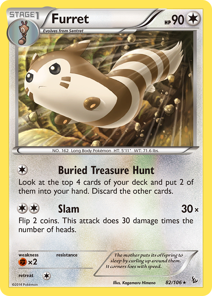 Furret 82/106 Rare | Flashfire | Pokemon Card