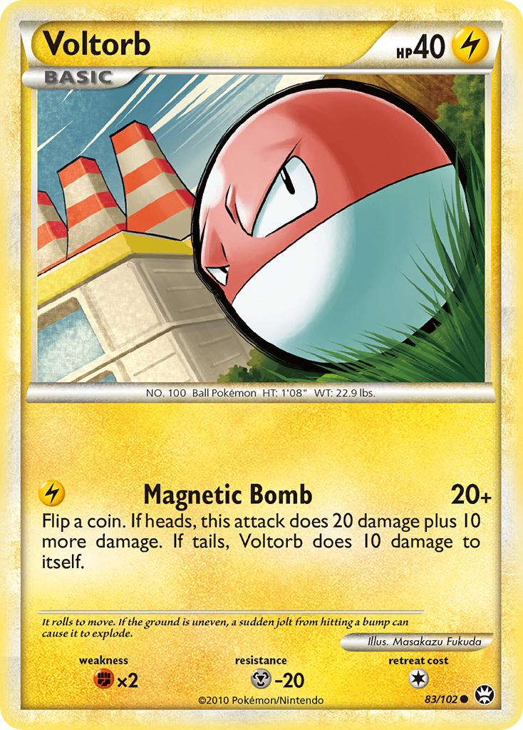 Voltorb 83/102 Common | HS—Triumphant | Pokemon Card