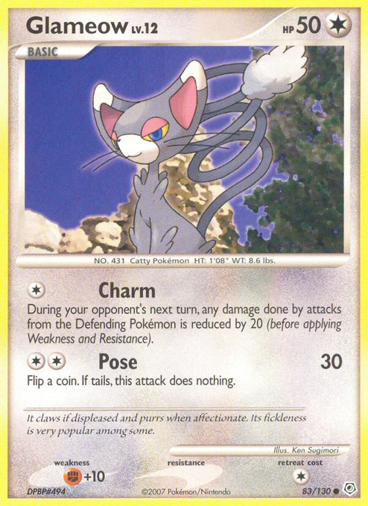 Glameow 83/130 Common | Diamond & Pearl | Pokemon Card