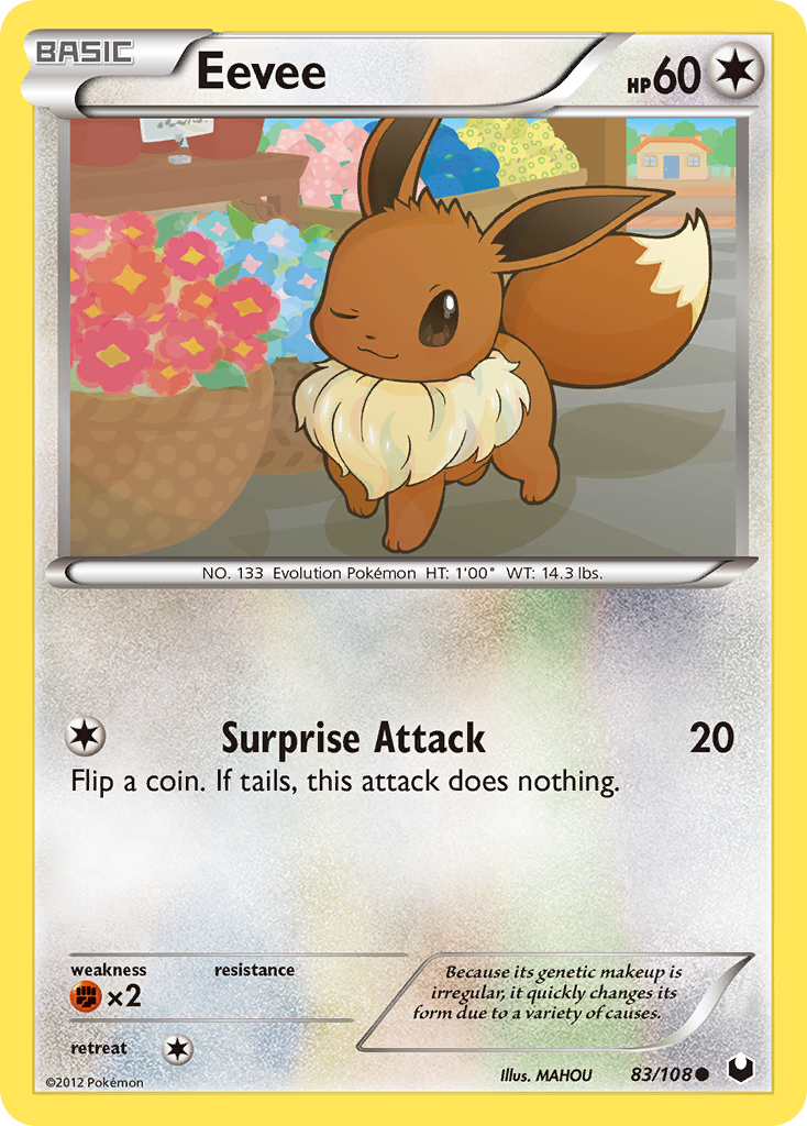 Eevee 83/108 Common | Dark Explorers | Pokemon Card