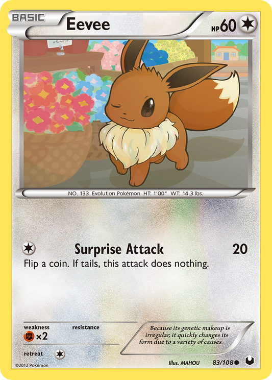 Eevee 83/108 Common | Dark Explorers | Pokemon Card