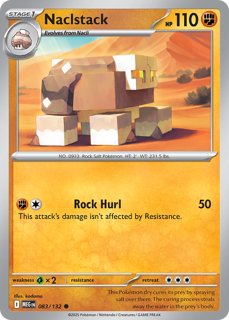 Naclstack 83/132 Common | Mega Evolution | Pokemon Card