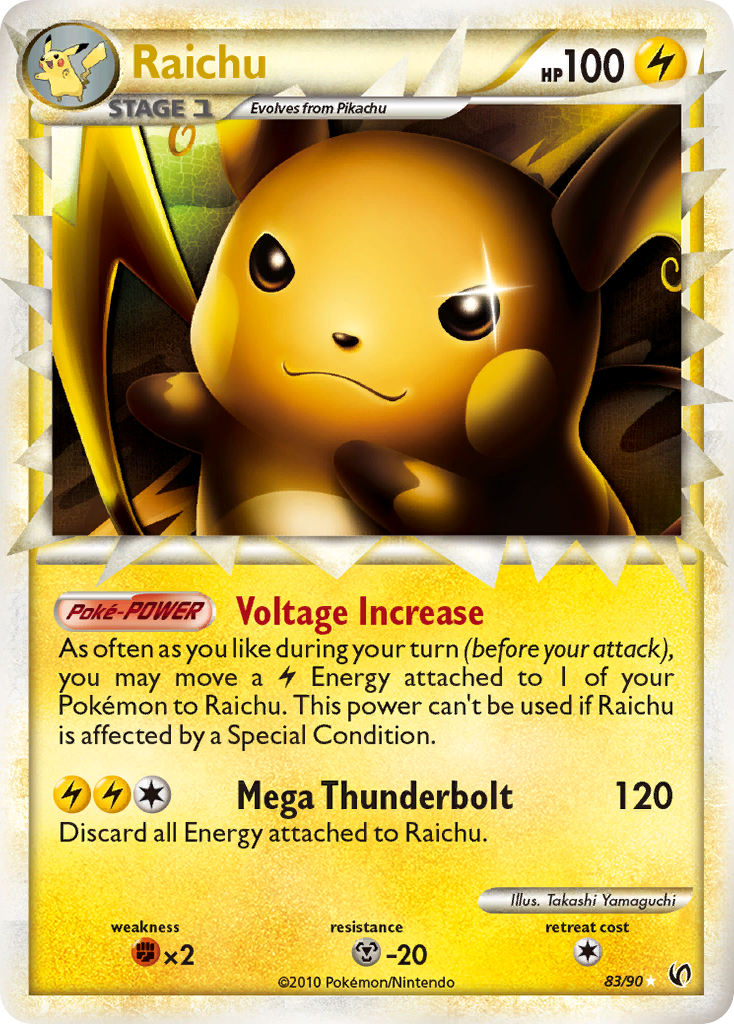 Raichu 83/90 Rare Prime | HS—Undaunted | Pokemon Card