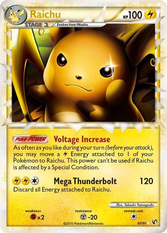 Raichu 83/90 Rare Prime | HS—Undaunted | Pokemon Card