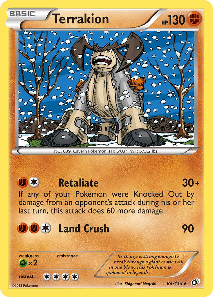 Terrakion 84/113 Rare Holo | Legendary Treasures | Pokemon Card