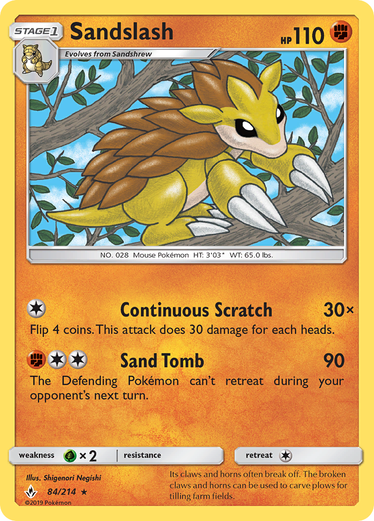 Sandslash 84/214 Rare | Unbroken Bonds | Pokemon Card