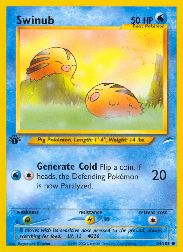 Swinub 84/105 Common | Neo Destiny | Pokemon Card