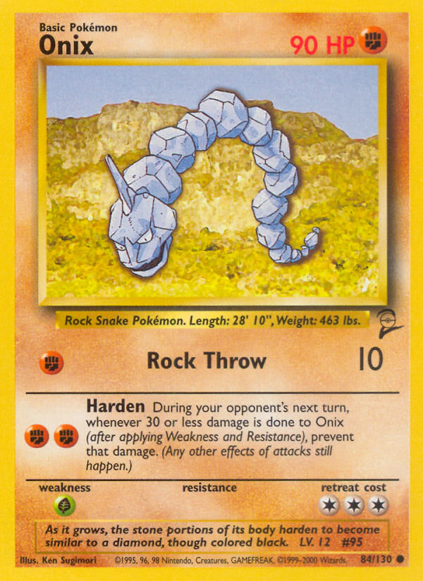 Onix 84/130 Common | Base Set 2 | Pokemon Card