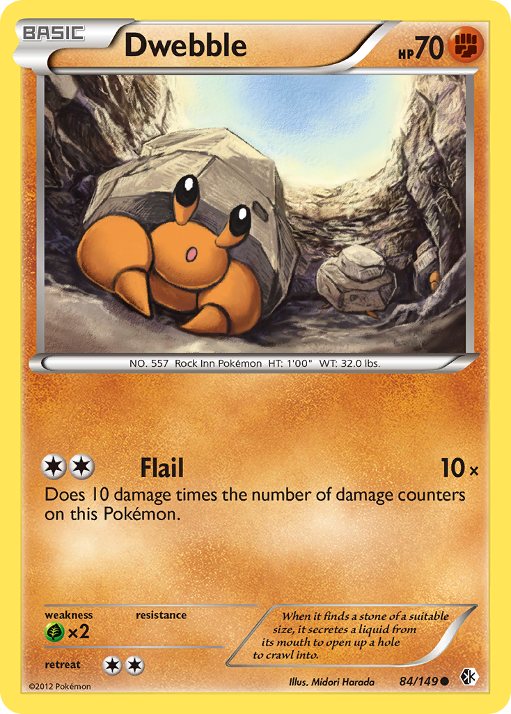 Dwebble 84/149 Common | Boundaries Crossed | Pokemon Card