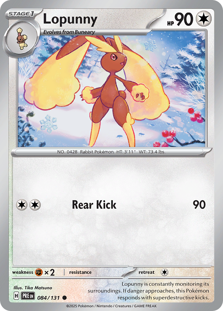 Lopunny 84/131 Common | Prismatic Evolutions | Pokemon Card