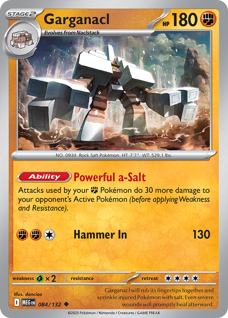Garganacl 84/132 Uncommon | Mega Evolution | Pokemon Card