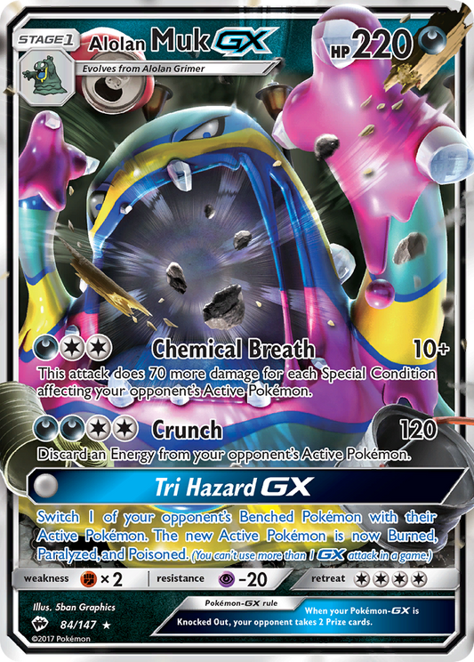 Alolan Muk-GX 84/147 Rare Holo GX | Burning Shadows | Pokemon Card