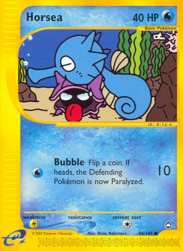 Horsea 84/147 Common | Aquapolis | Pokemon Card