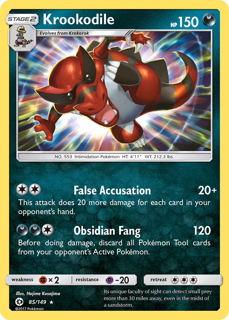 Krookodile 85/149 Rare Holo | Sun & Moon | Pokemon Card