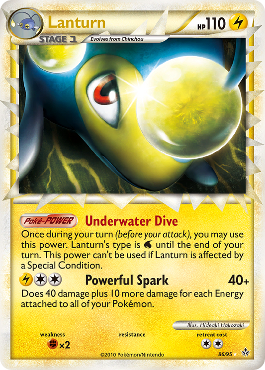 Lanturn 86/95 Rare Prime | HS—Unleashed | Pokemon Card