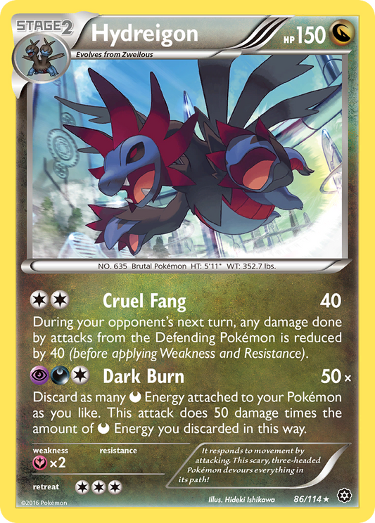 Hydreigon 86/114 Rare Holo | Steam Siege | Pokemon Card
