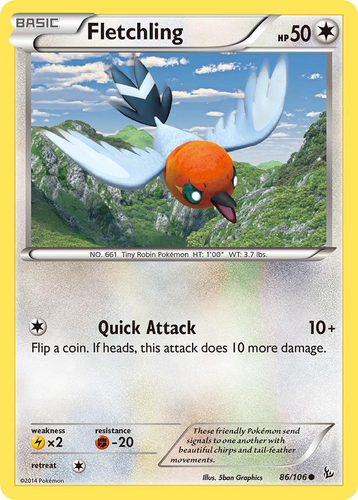 Fletchling 86/106 Common | Flashfire | Pokemon Card