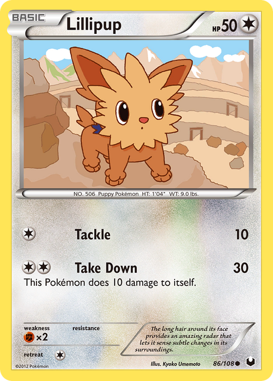 Lillipup 86/108 Common | Dark Explorers | Pokemon Card