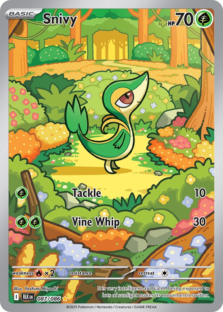 Snivy 87/86 Illustration Rare | Black Bolt | Pokemon Card