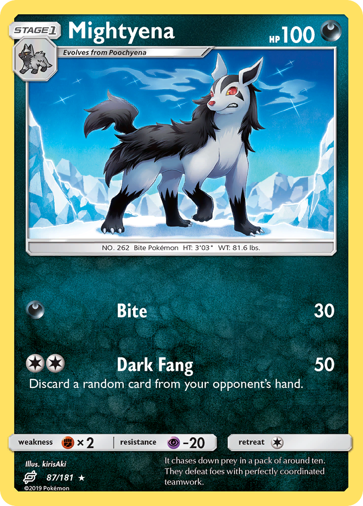 Mightyena 87/181 Rare | Team Up | Pokemon Card
