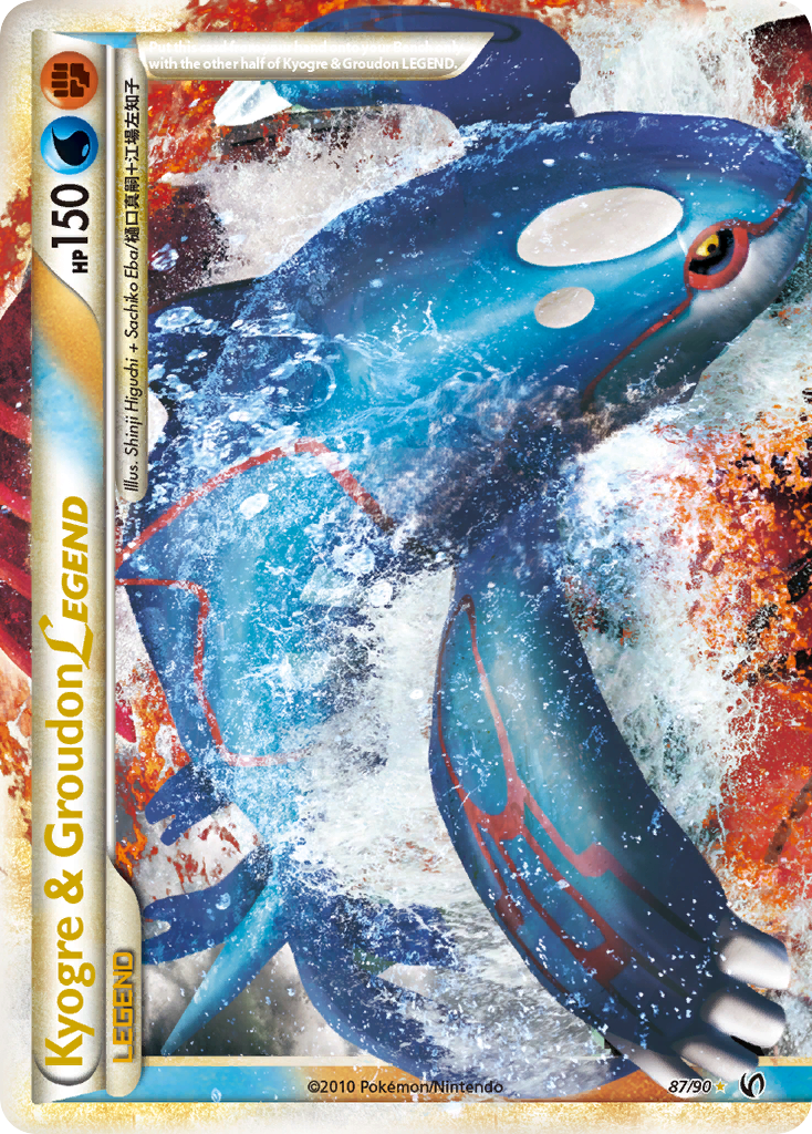 Kyogre & Groudon LEGEND 87/90 LEGEND | HS—Undaunted | Pokemon Card