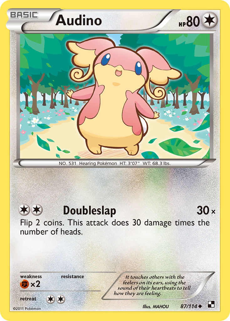 Audino 87/114 Uncommon | Black & White | Pokemon Card