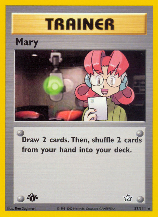 Mary 87/111 Rare | Neo Genesis | Pokemon Card