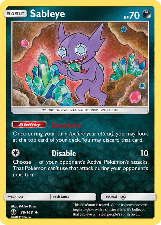 Sableye 88/168 Uncommon | Celestial Storm | Pokemon Card