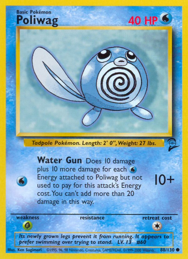 Poliwag 88/130 Common | Base Set 2 | Pokemon Card
