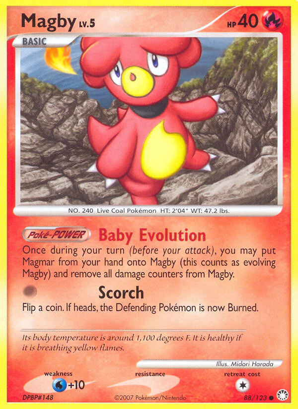 Magby 88/123 Common | Mysterious Treasures | Pokemon Card