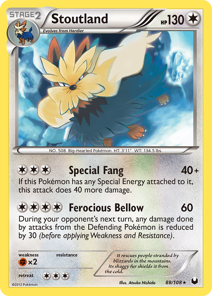 Stoutland 88/108 Rare | Dark Explorers | Pokemon Card