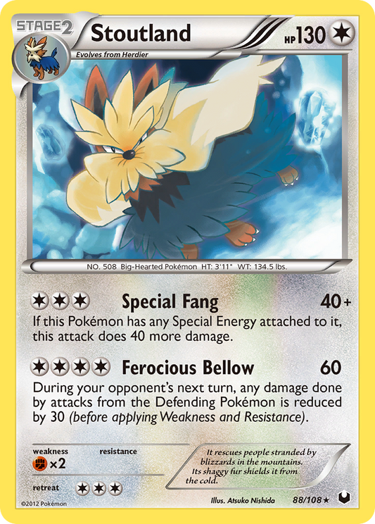 Stoutland 88/108 Rare | Dark Explorers | Pokemon Card