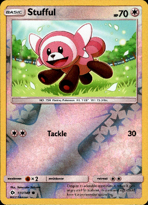 Stufful 111/149 Reverse Holo | Sun & Moon | Pokemon Card