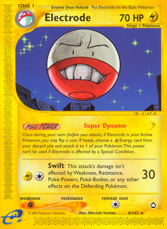 Electrode 8/147 Rare | Aquapolis | Pokemon Card