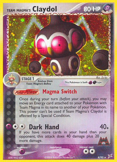 Team Magma's Claydol 8/95 Rare Holo | Team Magma vs Team Aqua | Pokemon Card
